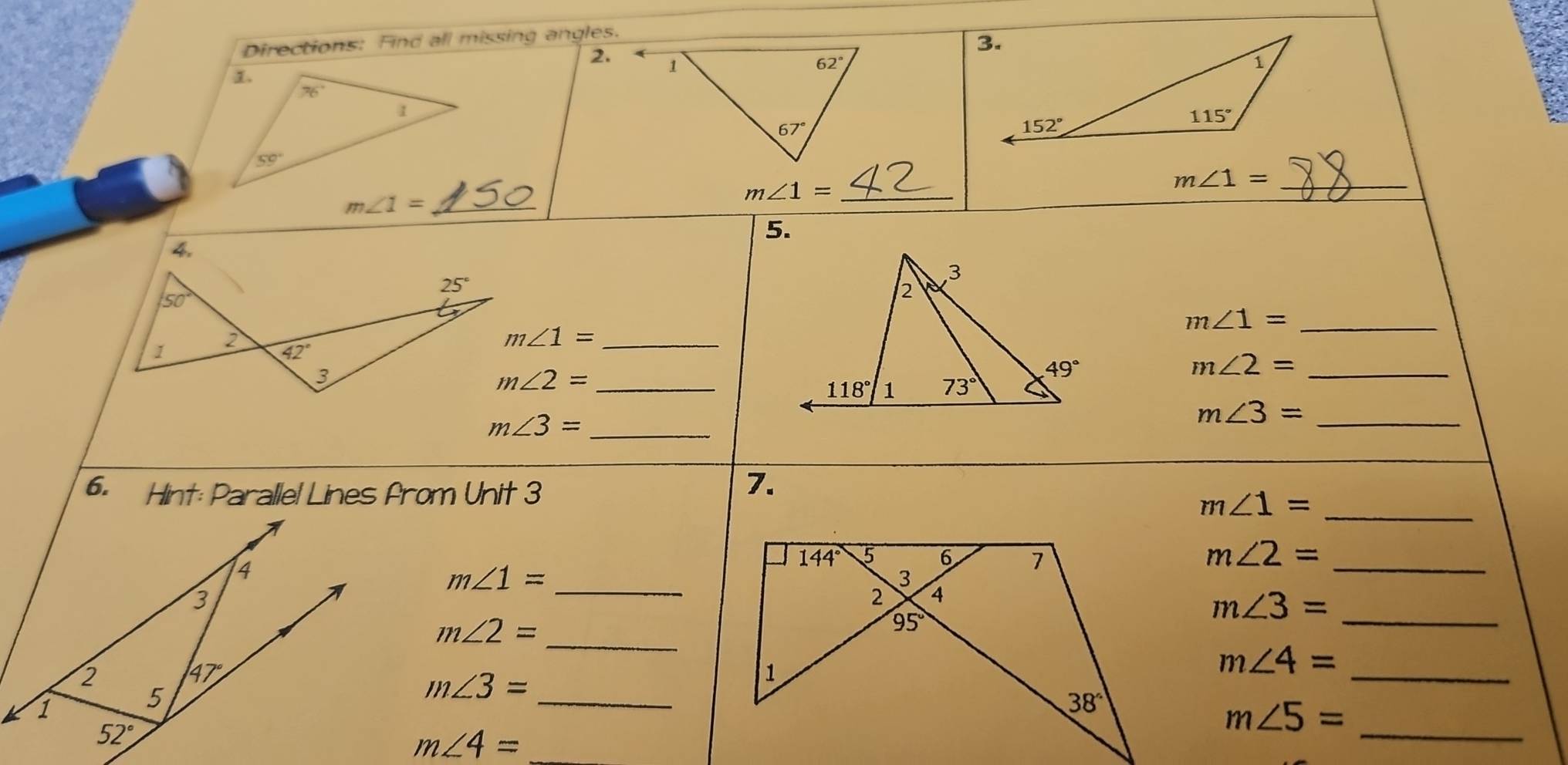 missing angles.
m∠ 4= _
_