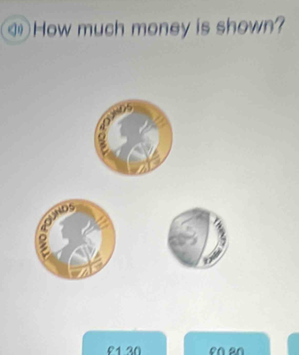 How much money is shown?
£1.30