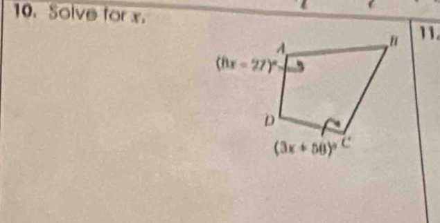 Solve for x.
11.