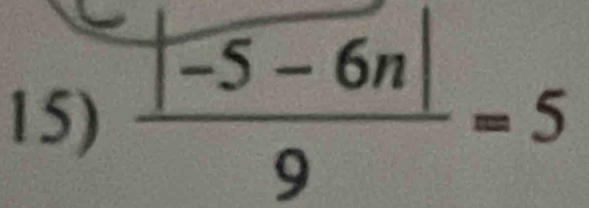  (|-5-6n|)/9 =5