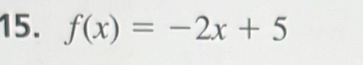 f(x)=-2x+5