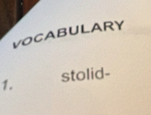 VOCABULARY 
1. stolid-