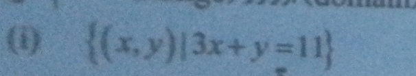  (x,y)|3x+y=11