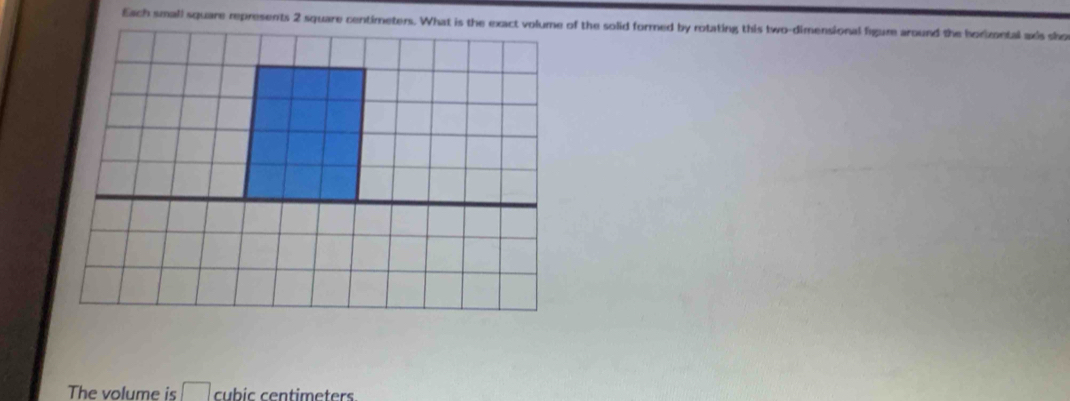 The volume is □ cubic centimeter