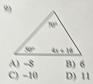 A) -8 B) 6
C) −10 D) 11