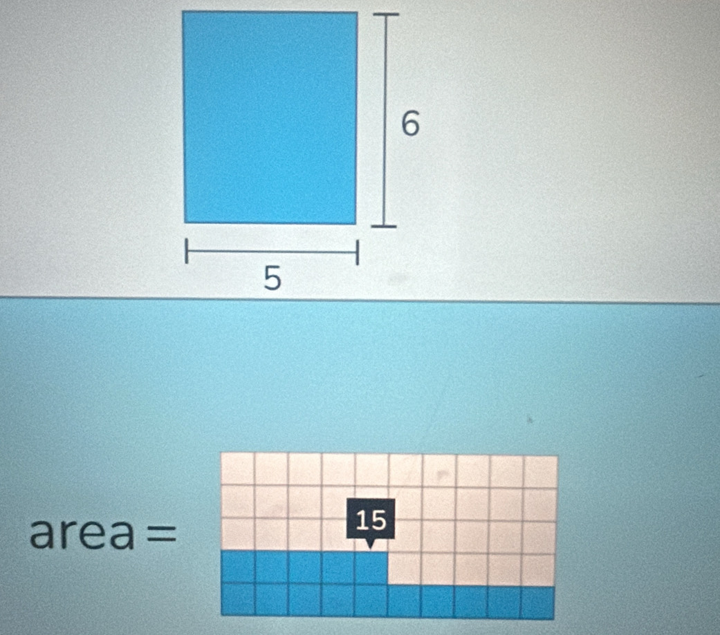 a area  3/4  =
15