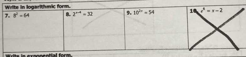 Write in exponential form