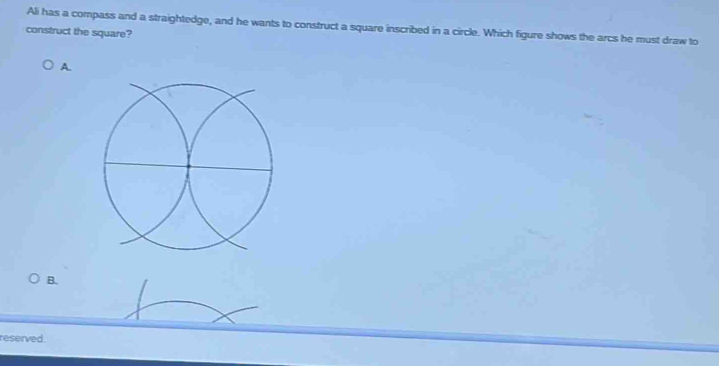 Ali has a compass and a straightedge, and he wants to construct a ...