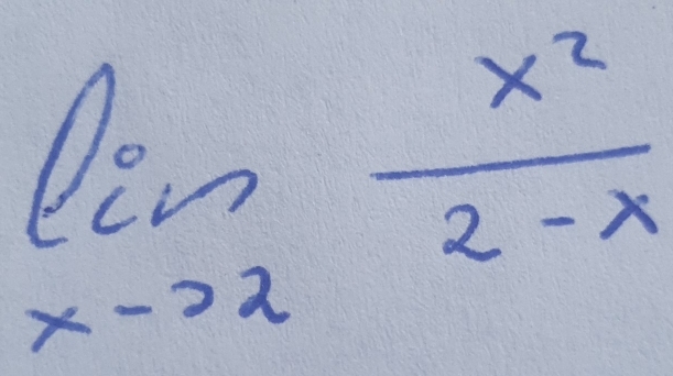 limlimits _xto 2 x^2/2-x 