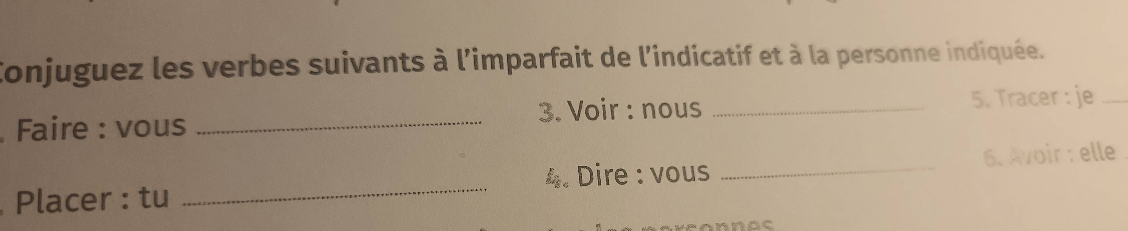 Résolu :Conjuguez les verbes suivants à l'imparfait de l'indicatif et à ...
