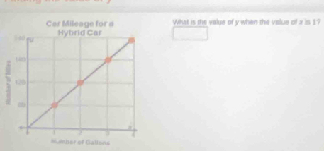 What is the value of y when the value of x is 1?