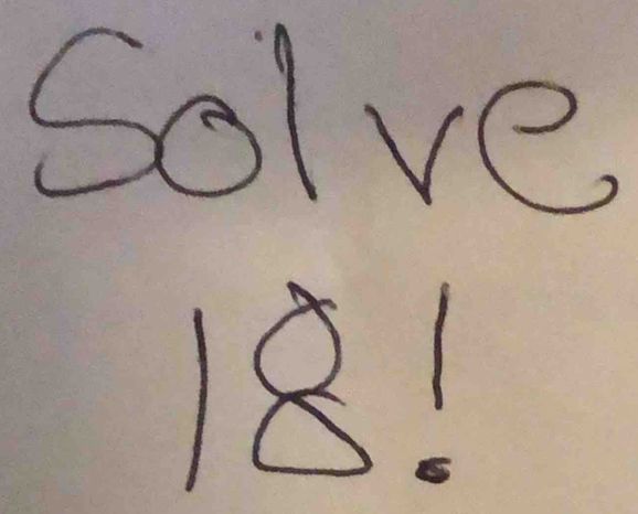 Solve
18!