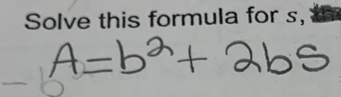 Solve this formula for s,