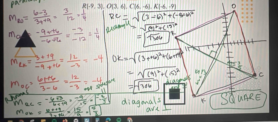 R(-9,3), O(3,6), C(6,-6), K(-6,-9)