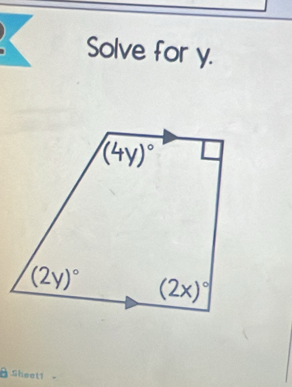 Solve for y.
Sheet1