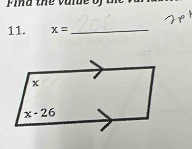 Find the value of th
11. x= _