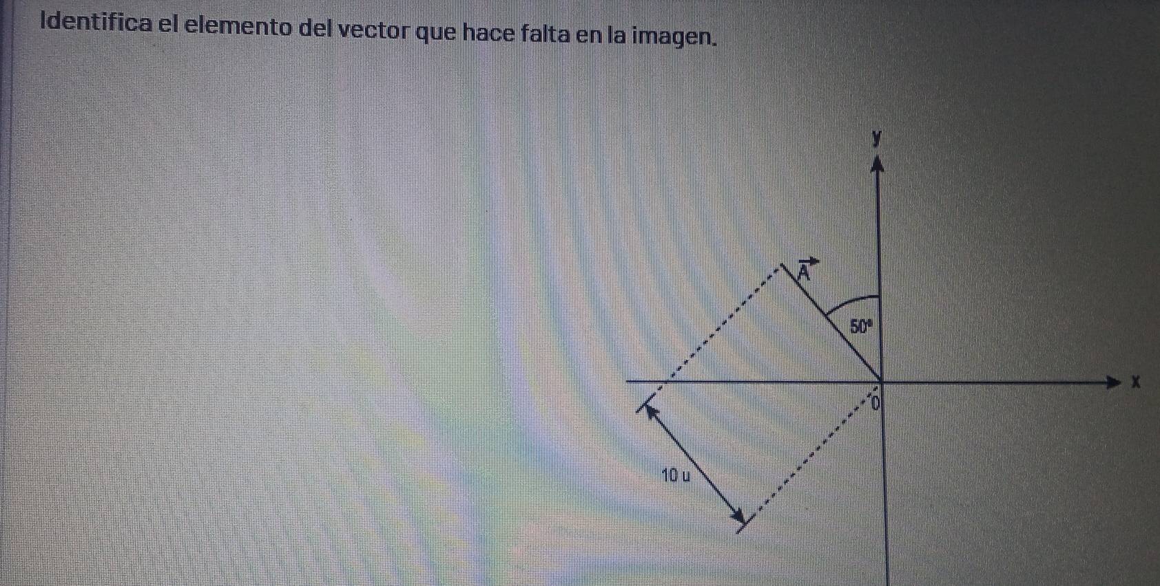 Identifica el elemento del vector que hace falta en la imagen.
x