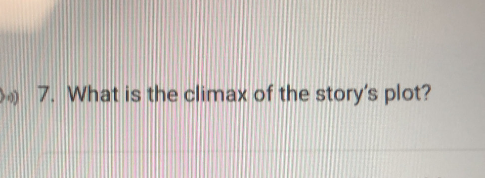 What is the climax of the story's plot?