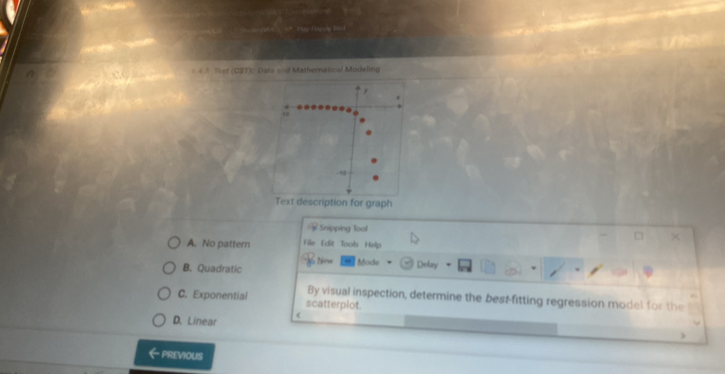 Solved: 0 4.3 Test (CST): Data and Mathematical Modeling Text ...