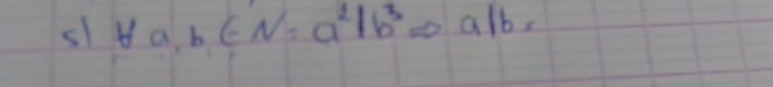 sl forall a,b∈ N=a^2|b^3Rightarrow a|b=