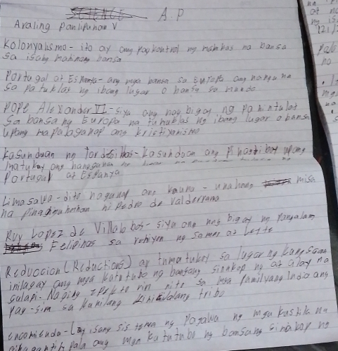 at no 
Araling Panlifuhan V 
by is 
(21) 
Kolonyalismo- ito ay any yookoutrol my mabbas na bansa Pal 
Sa isong hahinary bansa 
no 
Portagal at Espangya- any rega bansn so iupart any harga me .1 
so pafuk las bg ibong lugar o bansa so huedo my 
Pope Al andar II- siga ane noy bigai ng pahintulat 
Sa bansany Europa ha fuhablas ng ibang lugar o bans 
lpang hapalaganap ans kristixaismo 
KaSunduan no fordooi has-Lo sundoan any hastiboy uang 
iaty kay any hanggaman no bomen 
Portugal at Esganya 
Limasalva - dito haguig ane kauna - unahenp te mise 
ha pingghga hman hi pede de valderyama 
Rvy Lopsz dc Villal bos- siya one has big ay my yangalam 
Felighas sa rehiyon ny somer at lette 
Redvocion (R(dactions ) ar tnma tukey sa lugor ny lang scon 
inilagay any rga Kari fubo ng bangany sinnkop ny at alay na 
Sulapi. Naging tPrk to rin nite sa lusa familyang Indio any 
yay sim sa Kanilang Lihidan frib0 
incomituda-ly isang sis tema ny Pagala ng iga kaskil ne 
mihueartih pala any Mgn ka futubr by bansang sinàboy no