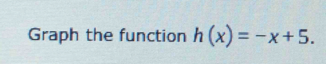 Graph the function h(x)=-x+5.