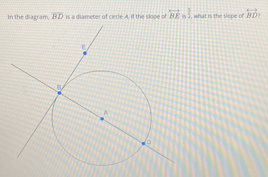 Solved: In the diagram, overline BD is a diameter of circle A. If the ...
