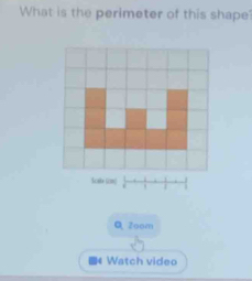 What is the perimeter of this shape? 
Lcabe (cm)  1/6 + 1/| + 1/| |
Q Zoom 
■ Watch video