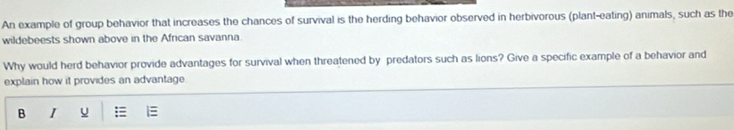 Solved: An example of group behavior that increases the chances of ...