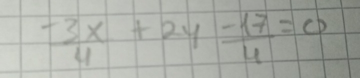  (-3x)/4 +2y- 17/4 =0