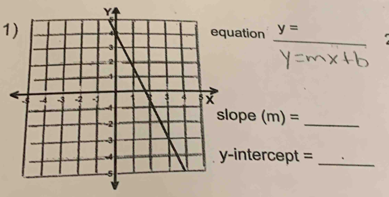 ation y=
pe (m)= _ 
intercept =_