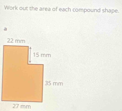 Work out the area of each compound shape.