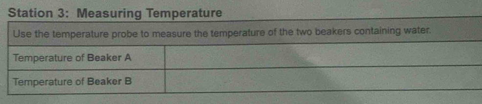 Station 3: Measuring Temperature