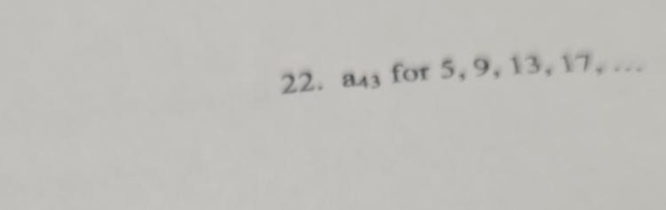 a_43 for 5, 9, 13, 17, ..