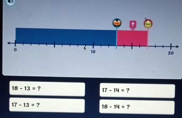 18-13= ?
17-14= ?
17-13= ?
18-14= ?