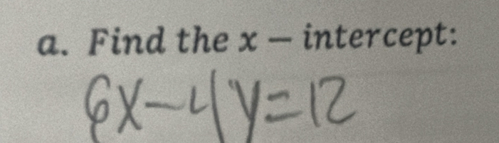 Find the x- intercept: