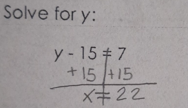 Solve for y :
9 - 13