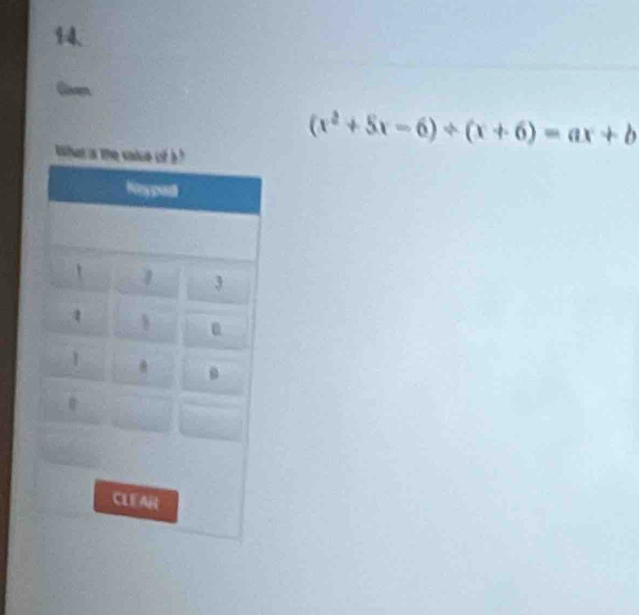 94
(x^2+5x-6)/ (x+6)=ax+b
iha