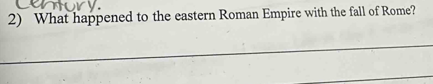 What happened to the eastern Roman Empire with the fall of Rome?