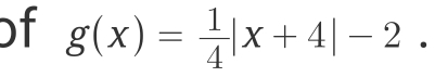 of g(x)= 1/4 |x+4|-2.