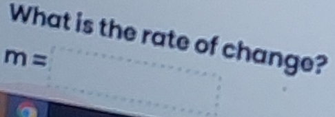 What is the rate of change?
m=