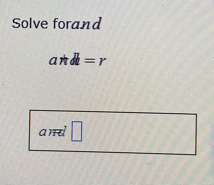 Solve forand
a*d=r
and □