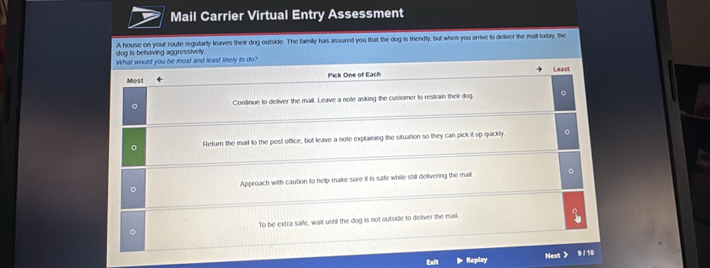 Solved: Mail Carrier Virtual Entry Assessment A house on your route ...