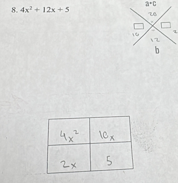 a· c
8. 4x^2+12x+5