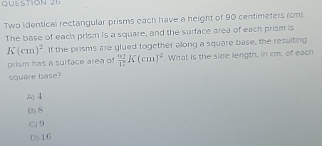 Solved: Two identical rectangular prisms each have a height of 90 ...