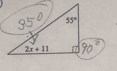 55°
2x+11