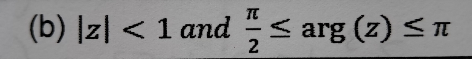 |z|<1</tex> and  π /2 ≤ arg(z)≤ π