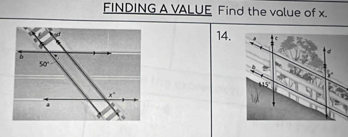 FINDING A VALUE Find the value of x.
14.