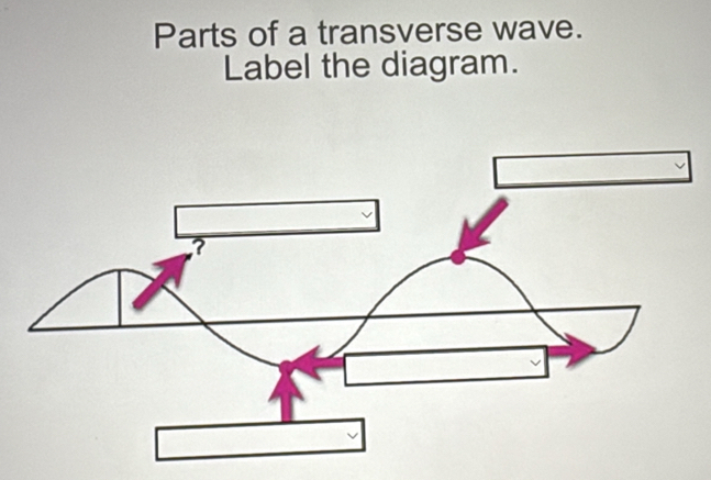 Solved: Parts of a transverse wave. Label the diagram. [Physics]