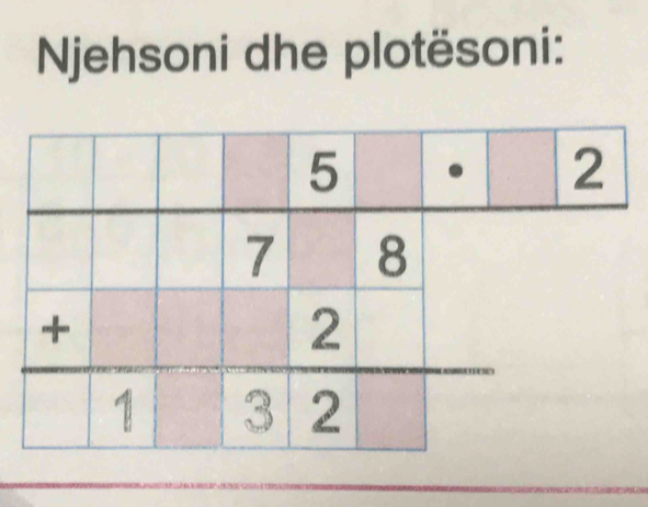 Njehsoni dhe plotësoni: